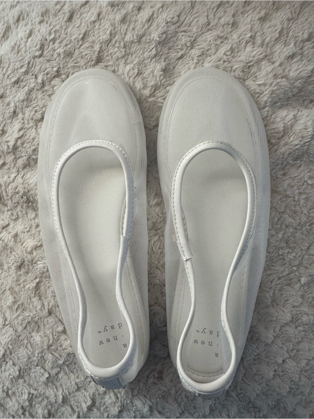 A New Day White Mesh Ballet Flats